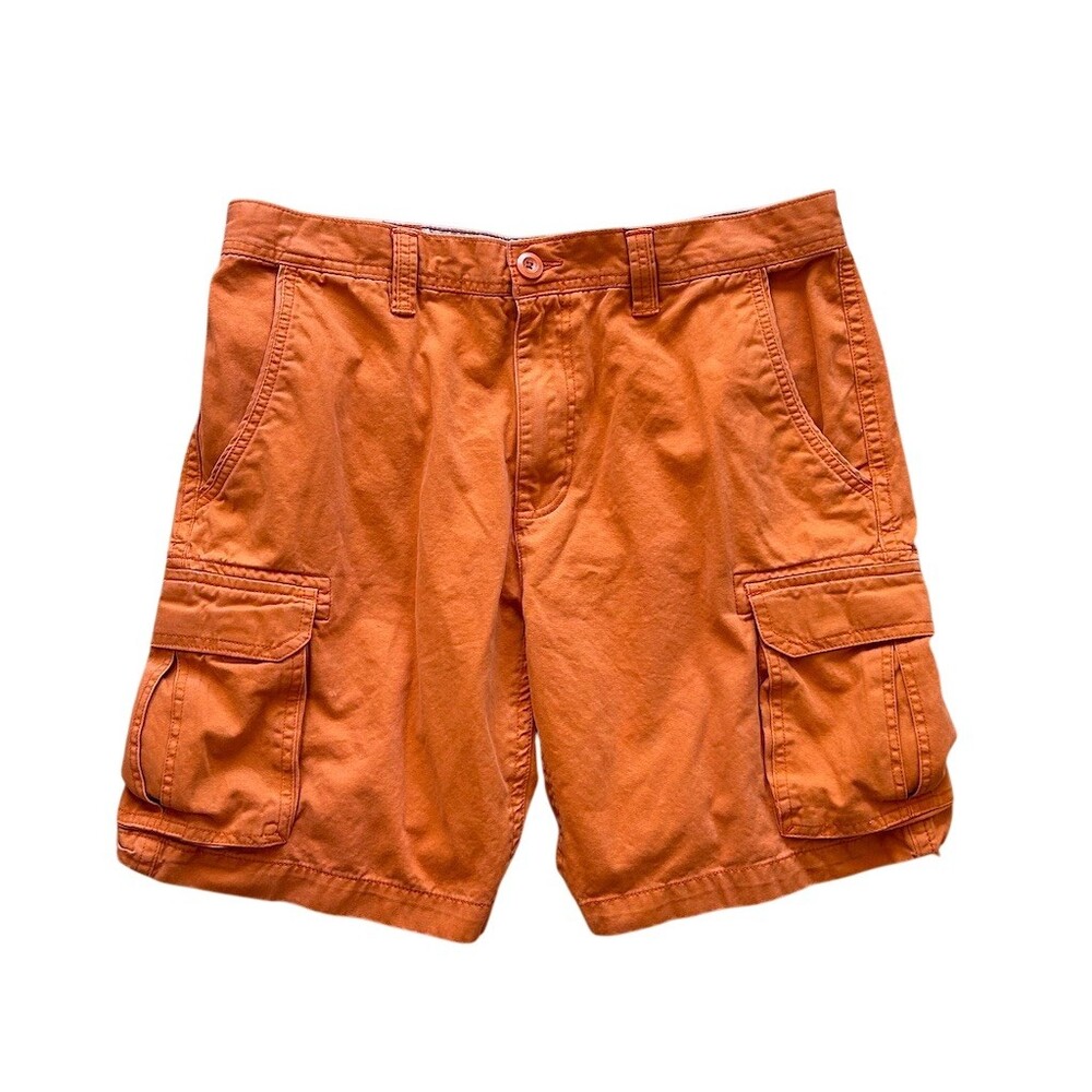 St. John’s Bay Cargo Shorts Men's Size 36 Orange Button Fly Casual - Picture 5 of 5